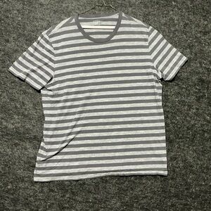 GAP Gray and White Striped Short Sleeve Tee